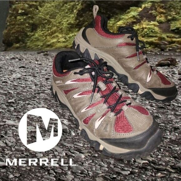 Merrell Shoes - Merrell Women's Mojave Select Grip Waterproof Hiking‎ Shoes Boulder Red 8 FLAWED